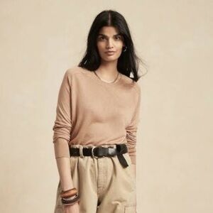 BR Silk & Yak Hair Sweater in Cool Beige Size Small